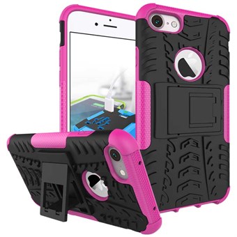 Fashion Fit Cover i silikon og plast med stående funksjon for iPhone 7 / iPhone 8 - Rosa